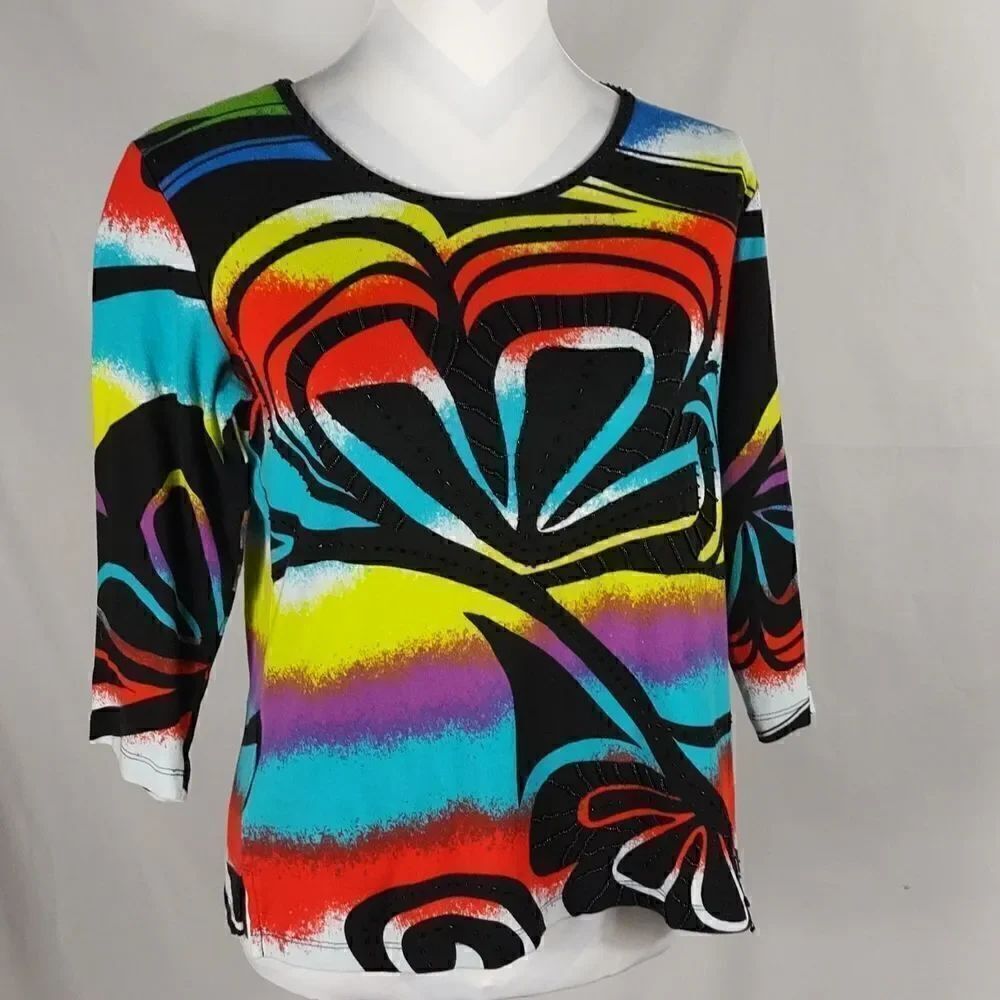 Multiples Abstract Beaded Top  - Picture 7 of 7